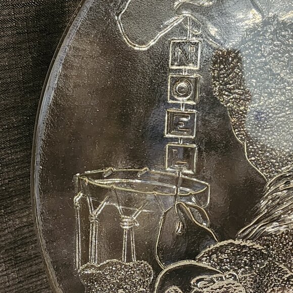 Libbey Santa Claus Noel 12.25 Inch Glass Serving Platter - Vintage Holiday - Picture 2 of 5